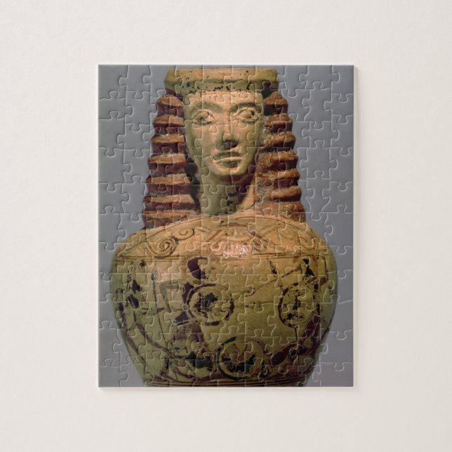 Proto-Corinthian aryballos with a human head, deco Jigsaw Puzzle (Vertical)