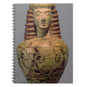 Proto-Corinthian aryballos with a human head, deco Notebook
