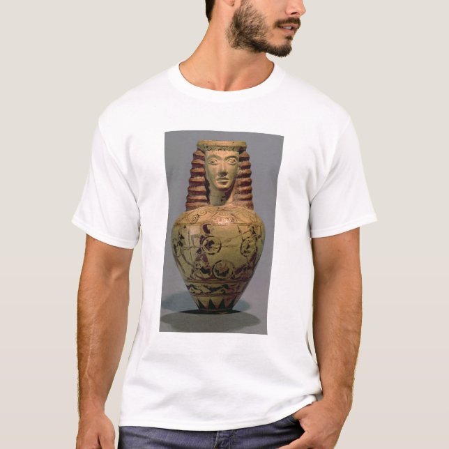 Proto-Corinthian aryballos with a human head, deco T-Shirt (Front)