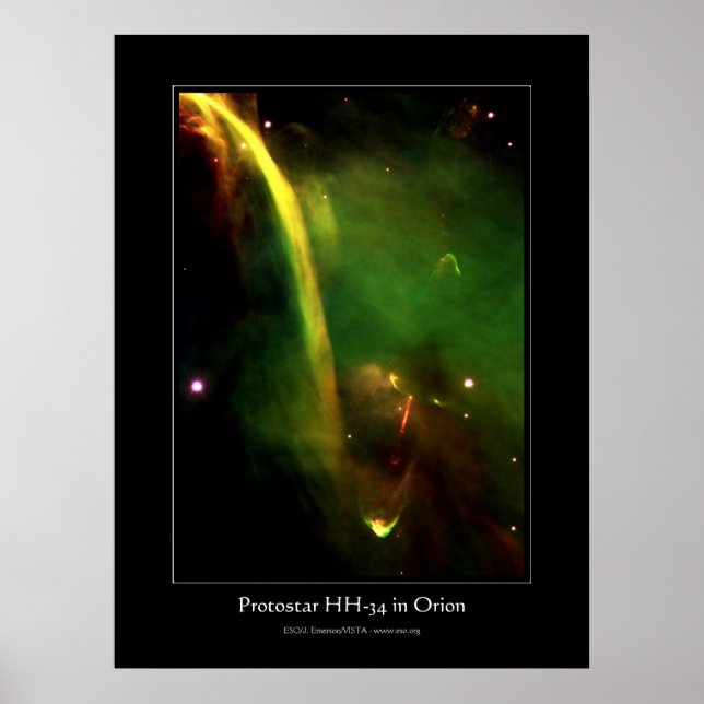 Protostar HH34 near Orion - outer space astronomy Poster (Front)
