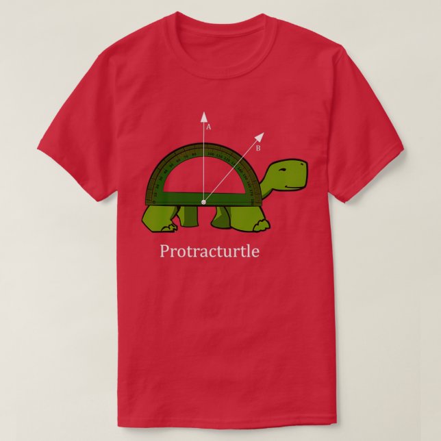 Protracturtle Funny Math Turtle T-Shirt (Design Front)