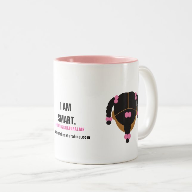 #Proud2BNaturalMe Affirmation Two-Tone Coffee Mug (Front Right)