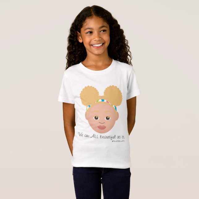 #Proud2BNaturalMe Albinism Afropuffs Tee (Front Full)