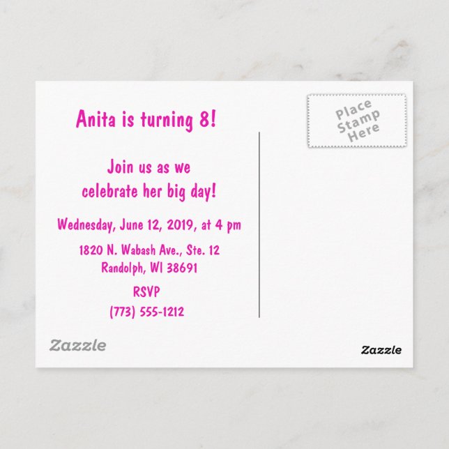 #Proud2BNaturalMe Birthday Invitation Postcard (Back)