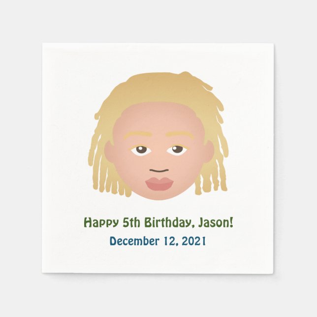 #Proud2BNaturalMe Choose-My-Complexion Birthday Napkin (Front)