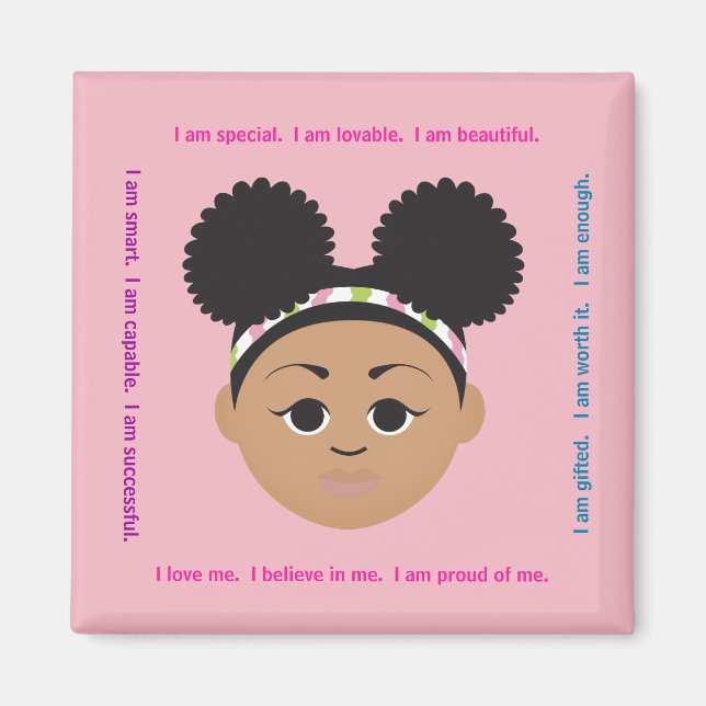 #Proud2BNaturalMe #IAm Positive Affirmation Magnet (Front)