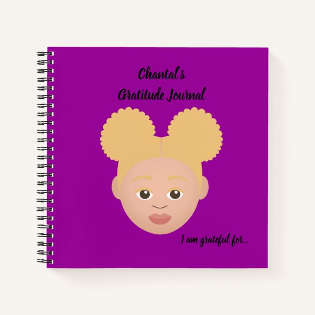 #Proud2BNaturalMe Personalised Gratitude Journals (Front)