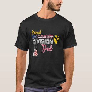 Proud 1st Cavalry Division Dad Veteran Flag Father T-Shirt