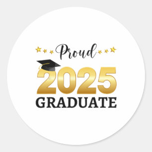 Proud 2025 Graduate Graduating Cl Of 2025 Classic Round Sticker