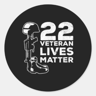Proud 22 Veteran Lives Suicide Awareness  Classic Round Sticker