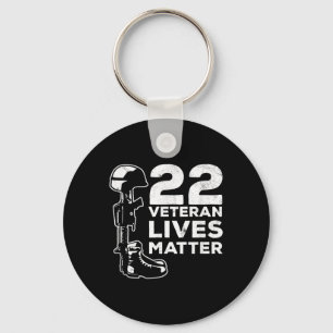 Proud 22 Veteran Lives Suicide Awareness Key Ring