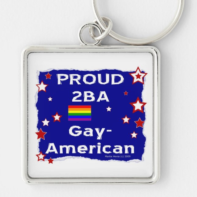 Proud 2BA Gay-American Key Ring (Front)