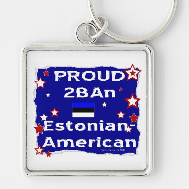 Proud 2BAn Estonian-American Key Ring (Front)