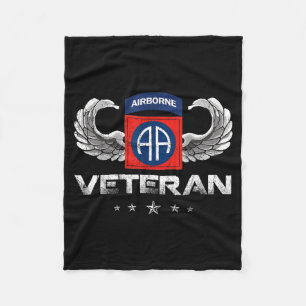 Proud 82nd Airborne Division Paratrooper Veteran Fleece Blanket