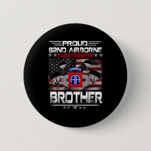 Proud 82nd Airborne Paratrooper Brother Us Flag -  6 Cm Round Badge