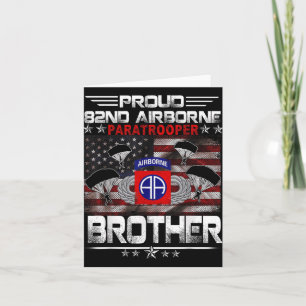 Proud 82nd Airborne Paratrooper Brother Us Flag -  Card
