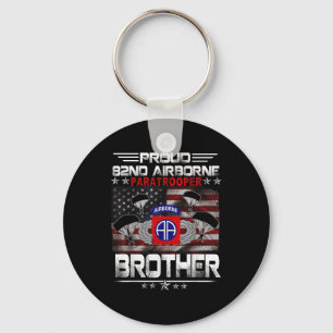 Proud 82nd Airborne Paratrooper Brother Us Flag -  Key Ring