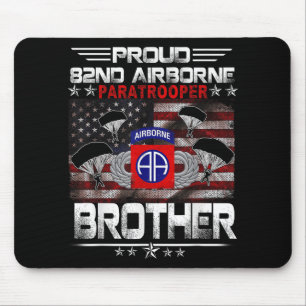 Proud 82nd Airborne Paratrooper Brother Us Flag - Mouse Mat