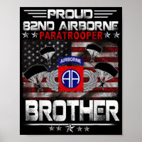 Proud 82nd Airborne Paratrooper Brother Us Flag -