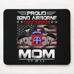Proud 82nd Airborne Paratrooper Mum Us Flag - Vete Mouse Mat