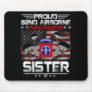 Proud 82nd Airborne Paratrooper Sister Us Flag - V Mouse Mat