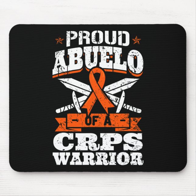 Proud Abuelo Of A CRPS Warrior RSD Awareness Ribbo Mouse Mat (Front)