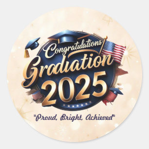 "Proud Academic Moment" Classic Round Sticker