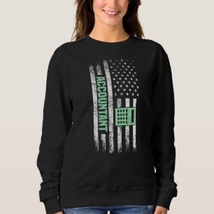 Proud Accountant Accounting US Flag 4 of July CPA Sweatshirt