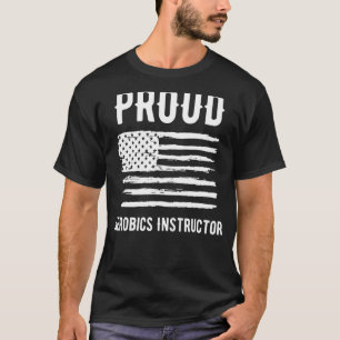 Proud Aerobics Instructor Profession American Flag T-Shirt