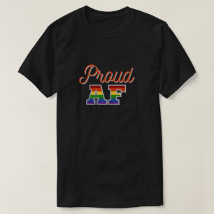 Proud AF Orange Rainbow Glitter T-Shirt