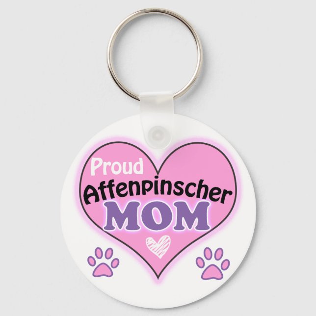 Proud Affenpinscher Mum Key Ring (Front)