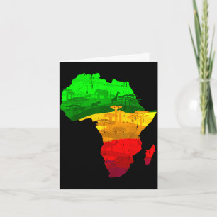 Proud africa map green yellow red african pride card