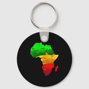 Proud africa map green yellow red african pride key ring