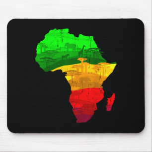 Proud africa map green yellow red african pride mouse mat