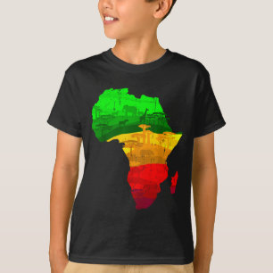 Proud africa map green yellow red african pride T-Shirt