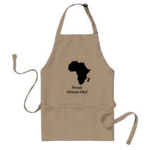 "Proud African Chef" Africa in Sleek Black Standard Apron