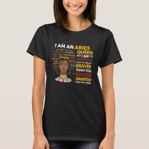 Proud Afro Aries queen April May Birthday Zodiac T-Shirt
