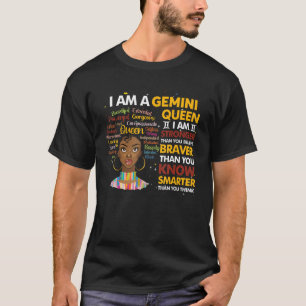 Proud Afro Gemini queen June July Birthday Zodiac T-Shirt
