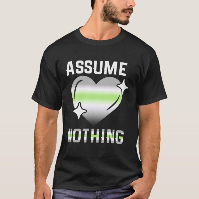 Proud AGENDER Assume Nothing Nonbinary Agender Fla T-Shirt (Front)