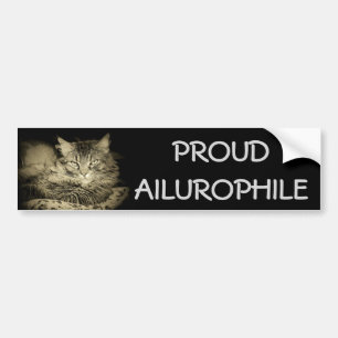 Proud Ailurophile ( Cat Lover) Bumper Sticker