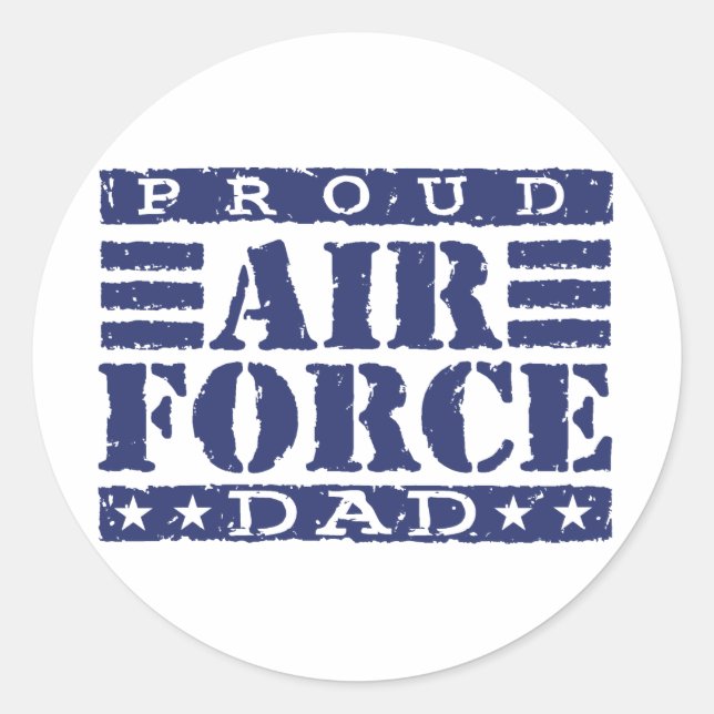 Proud Air force Dad Classic Round Sticker (Front)