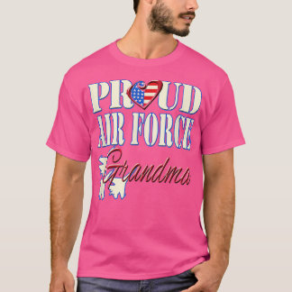 Proud Air Force Grandma  US Heart Military Women  T-Shirt