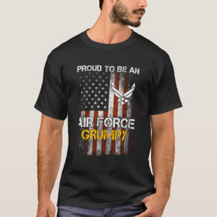 Proud Air Force Grumpy Funny American Flag T-Shirt