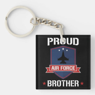 Proud Air Force Military Brother Crest Emblem Key Ring