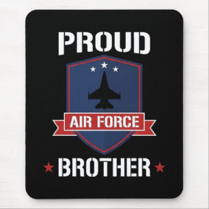 Proud Air Force Military Brother Crest Emblem Mouse Mat