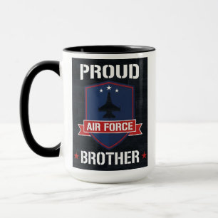 Proud Air Force Military Brother Crest Emblem Mug