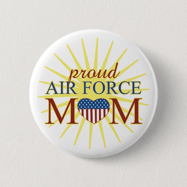 Proud Air Force Mum 6 Cm Round Badge (Front)