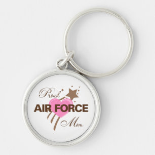 Proud Air Force Mum Heart Key Ring