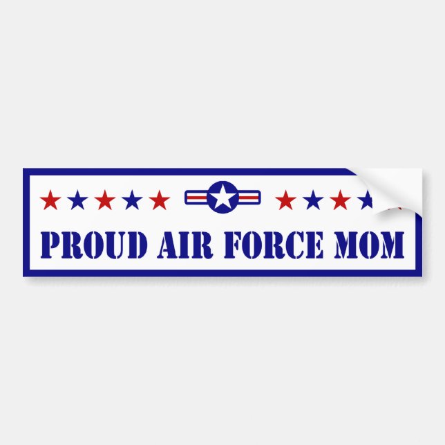 Proud Air Force Mum Stars Bumper Sticker (Front)