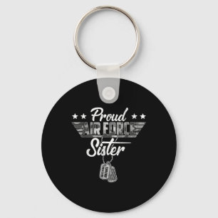 Proud Air Force Sister Camouflage Usaf Veteran Air Key Ring